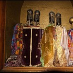 Torah scrolls stored in the Holy Ark.